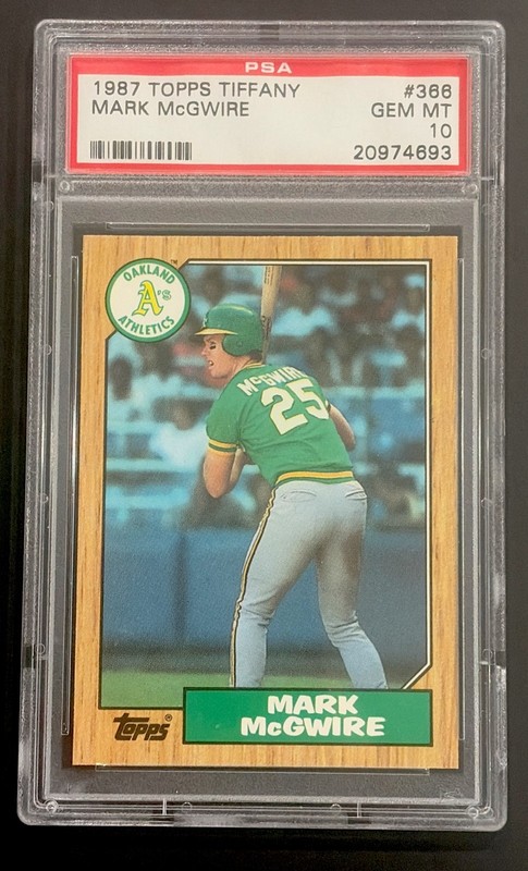 1987 Topps Tiffany Mark McGwire #366 PSA 10 Gem Mint RC Pop 636