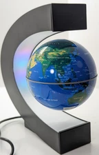Floating Spinning Globe Levitating   With Lighted Stand.