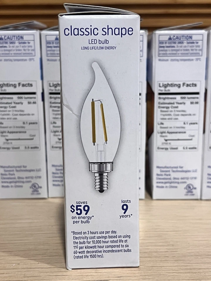 6 x GE 2pk 60W Soft White LED Decorative Light Bulbs (12 Total Bulbs) - Image 3 of 4