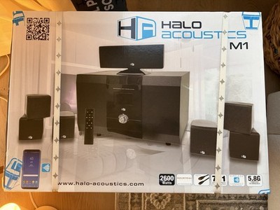 Halo Acoustics M1 2600W 10-Piece Smart Surround Sound Home Theater   Brand New