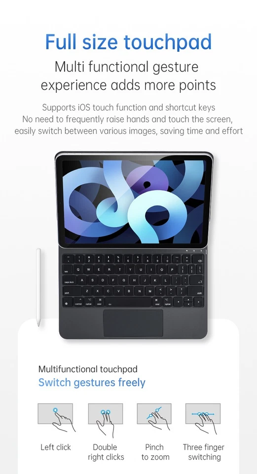 UK Magic Keyboard für iPad Pro 11"/12,9"/13" iPad Air 10,9"/11"/13" iPad 10,9" - Bild 4 von 4