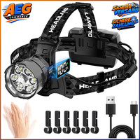 Stirnlampe LED Wiederaufladbar 90000 Lumen 7 Modi IPX7 Wasserdicht FüR Camping