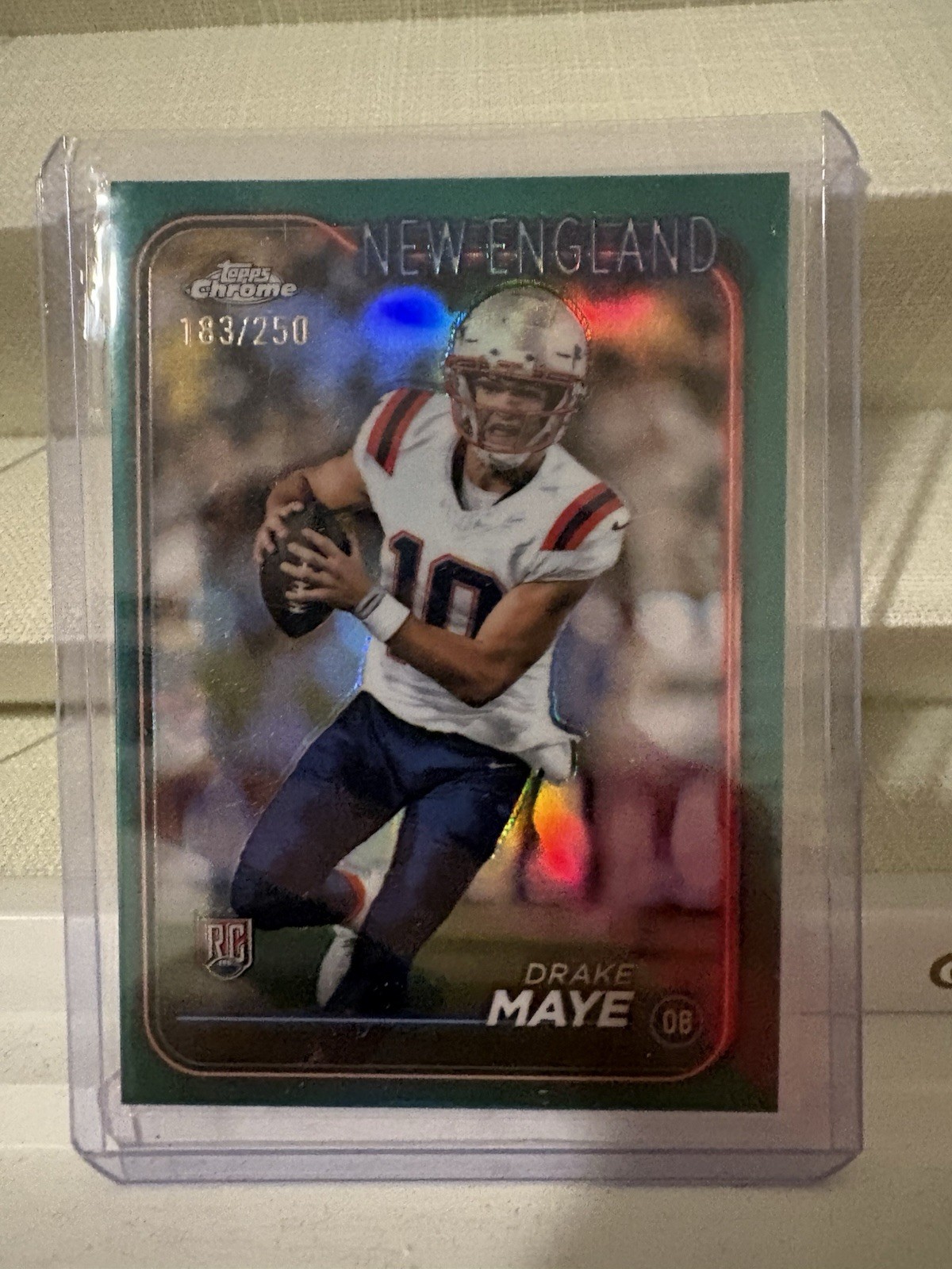 2024 Topps Chrome - Rookies Drake Maye #203 Teal Refractor /250 (RC)