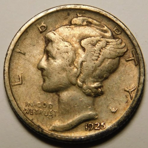 1925 D Mercury Dime VF-EF  Actual Coin Pictured- Not Cleaned, polished or Dipped