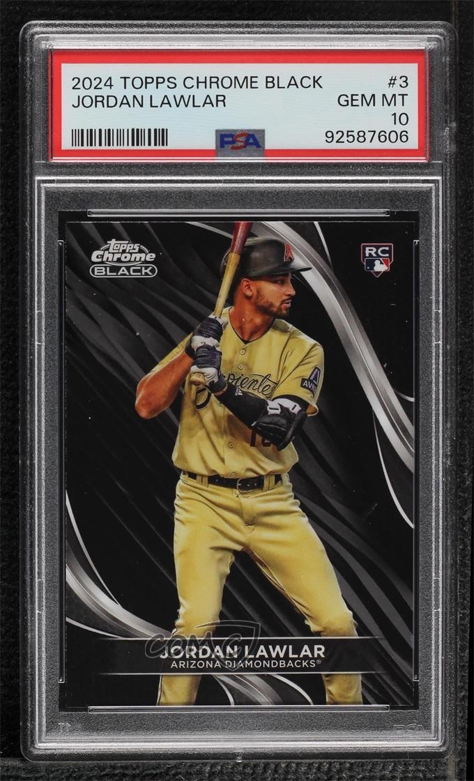 2024 Topps Chrome Black Jordan Lawlar #3 PSA 10 GEM MT Rookie RC 1c7