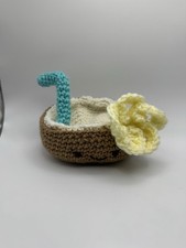 Handmade Crocheted Coconut Drink Plushie 5  Wide