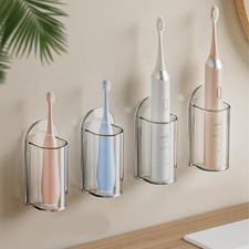 4 Pack Electric Toothbrush Holders for Bathroom, Wall Mounted Clear Electric ...