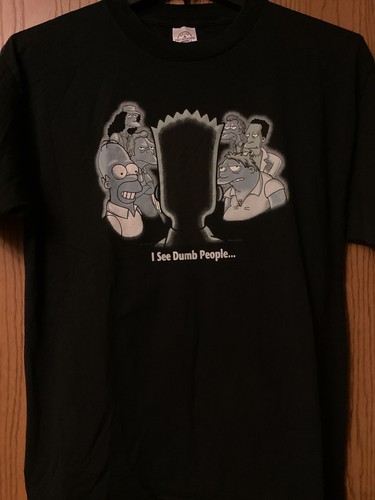 The Simpsons - “I See Dumb People” - 2001 Black Shirt - FOX - L - Delta Pro