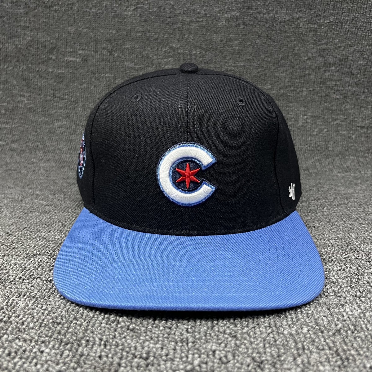 Chicago Cubs '47 No Shot Captain Snapback Hat Black Light Blue MLB Cap