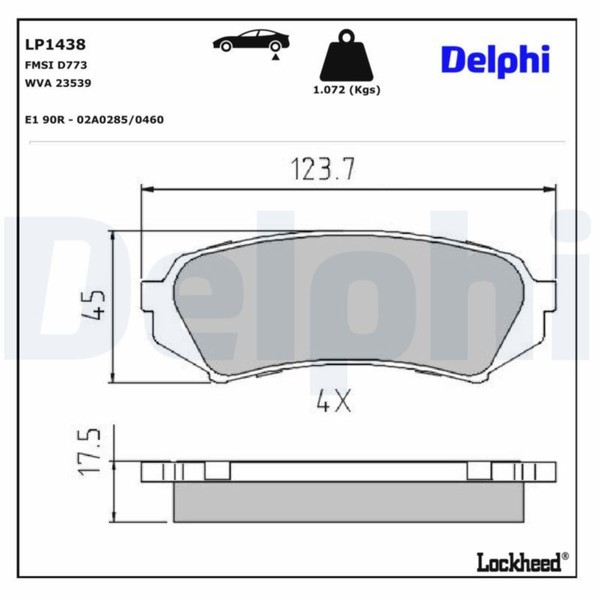 Delphi BremsbelÄGe Satz Hinterachse Passend FüR Lexus LX Toyota Land-image