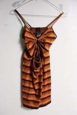 Urban Outfitters Front Cut Ribbed Dress Strappy Brown - Size Small S (G12)
