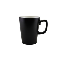 Genware Porcelain Matt Black Latte Mug For Hotels Cafes 34cl/ 12oz Pack of 6