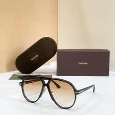 TOM FORD FT1061 Black / Brown Gradient 64  13-140 Sunglasses New w/ Case
