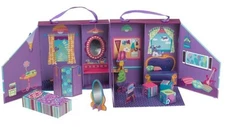 GROOVY GIRLS MINI Dollhouse Apartment MOD POD Travel Carrying Cardboard House VT