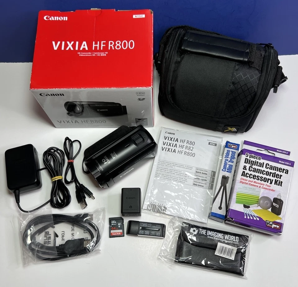 Canon VIXIA HF R800 HD 32X Optical Zoom Camcorder w/ 64GB SD Card & Extras VGC - Image 2 of 4