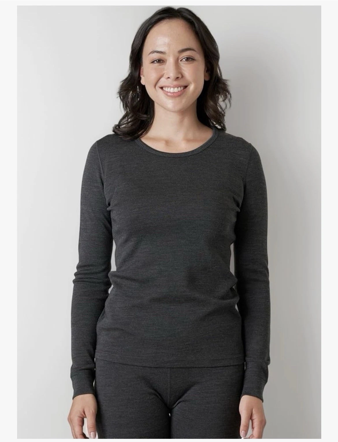 LAPASA Women's 100% Merino Wool Base Layer Top Midweight Thermal L48 Black L