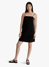 Madewell Womens Goldie Mini Dress 100% Linen Black Pockets Size 00