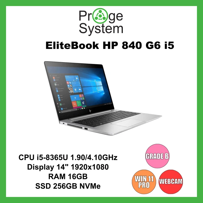 HP EliteBook 840 G6 · i5-8365U · 16GB · 256GB