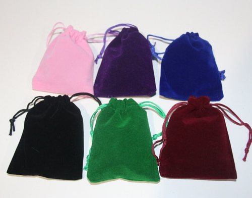 Dice Bag x 6 Velvet Pouch Drawstring Bags Pathfinder D & D Board Games RPG - Picture 5 of 12