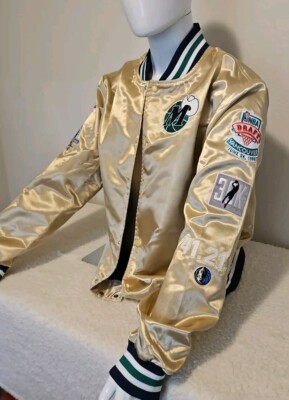 Dirk Nowitzki Gold Jacket 2XL Satin Mitchell & Ness Dallas