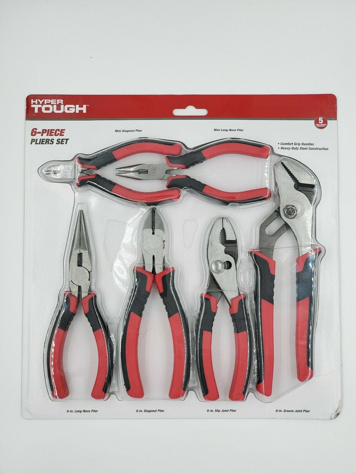 NEW Hyper Tough 6 Piece Plier Set  FREE SHIPPING