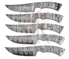 Lot of 5 Damascus Steel Blank Blade Knife Making Handmade Hunting Knife BBL-264