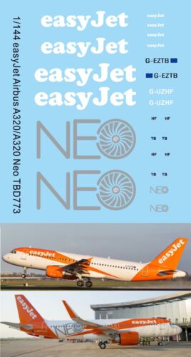 1/144 Decals Airbus A320 / A321 New easyJet Livery Neo Version TB Decal TBD773 - Imagen 1 de 1