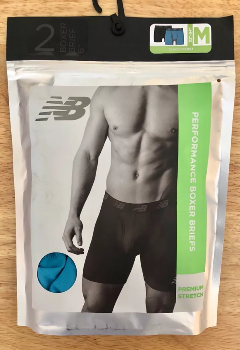 Nwt Men's New Balance Boxer Briefs 6”Underwear, 2 Pack Assorted