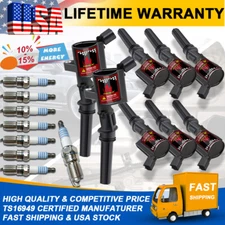 8 Heavy Duty Ignition Coil & Spark Plug for Ford F150 Grand Marquis Lincoln Town