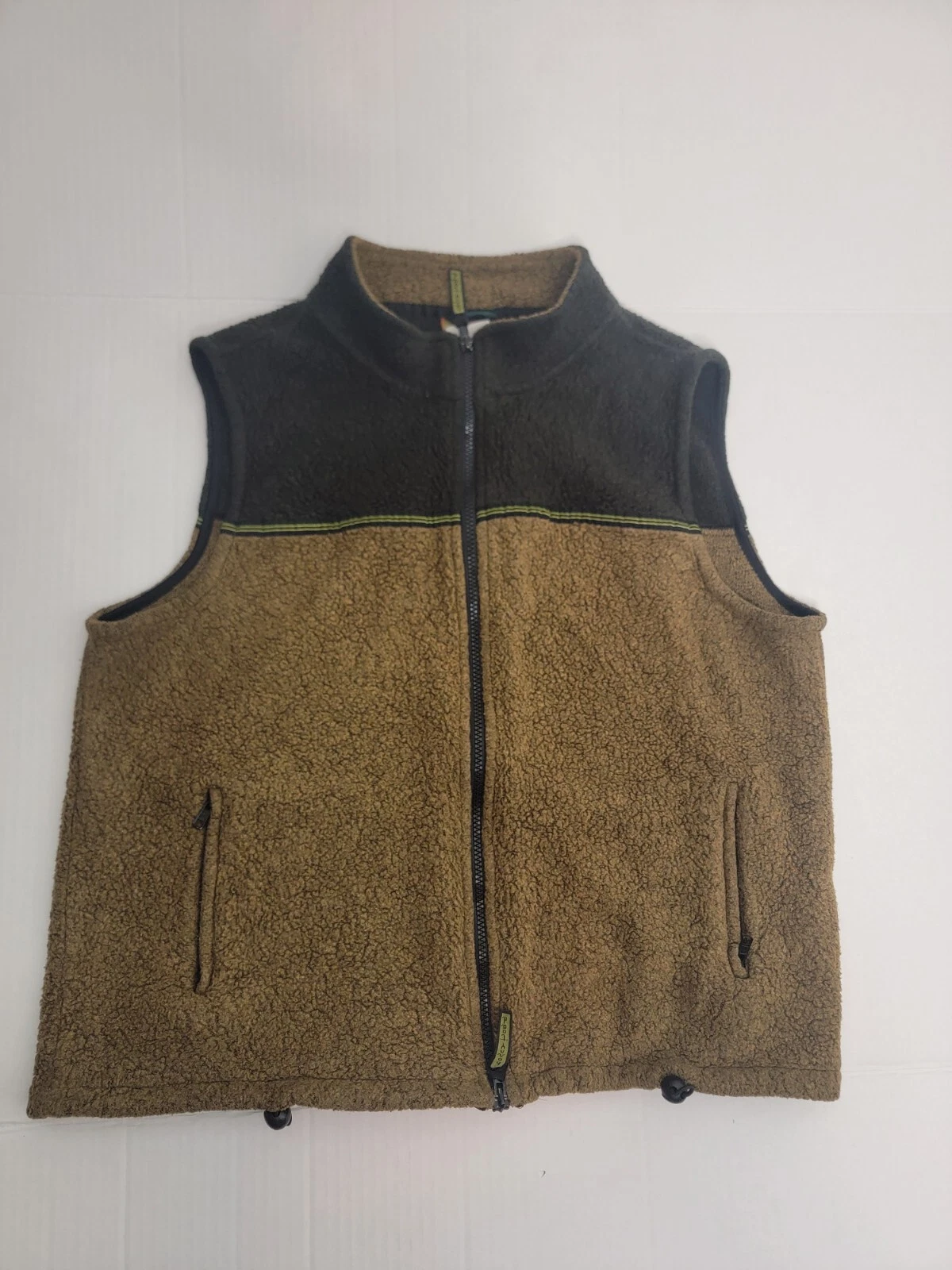 Horny Toad Vest Mens Sz Large Fleece Sherpa Full Zip Two Tone Outdoor Camp