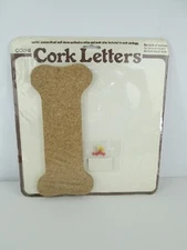 Vintage 1977 Cork Board Letter I Bulletin Board in Original Package Wall Decor