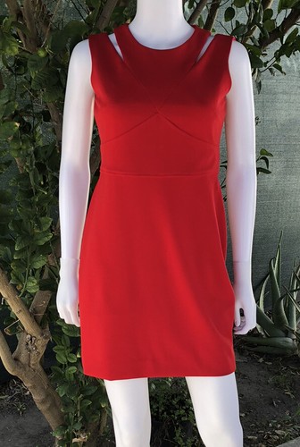 Calvin Klein Women's Red Sleevleess Sheath Dress Fitted Stretch Cocktail  Size 4 | eBay