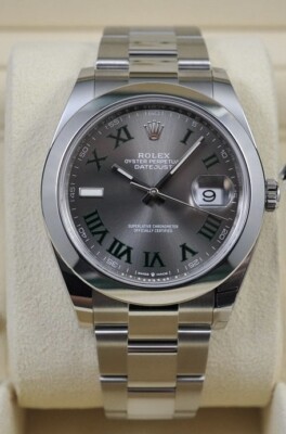 Rolex 126300 Datejust 41mm Wimbledon Roman Dial Oyster Bracelet Stainless Steel