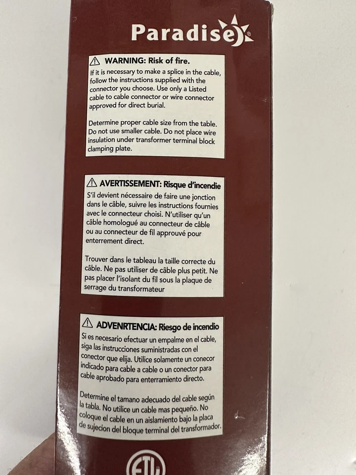 Paradise GL22136, PVC Jacket Black 12/2 ga. Underground Landscape Cable 100', FS - Image 4 of 4