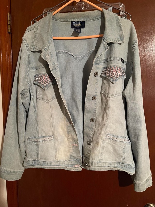 Angels Denim Jacket, light denim, Size 18W, with Sparkles, used