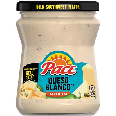 :.Pace Queso Blanco Cheese   Dip, Medium, 15 Ounce Jar.: