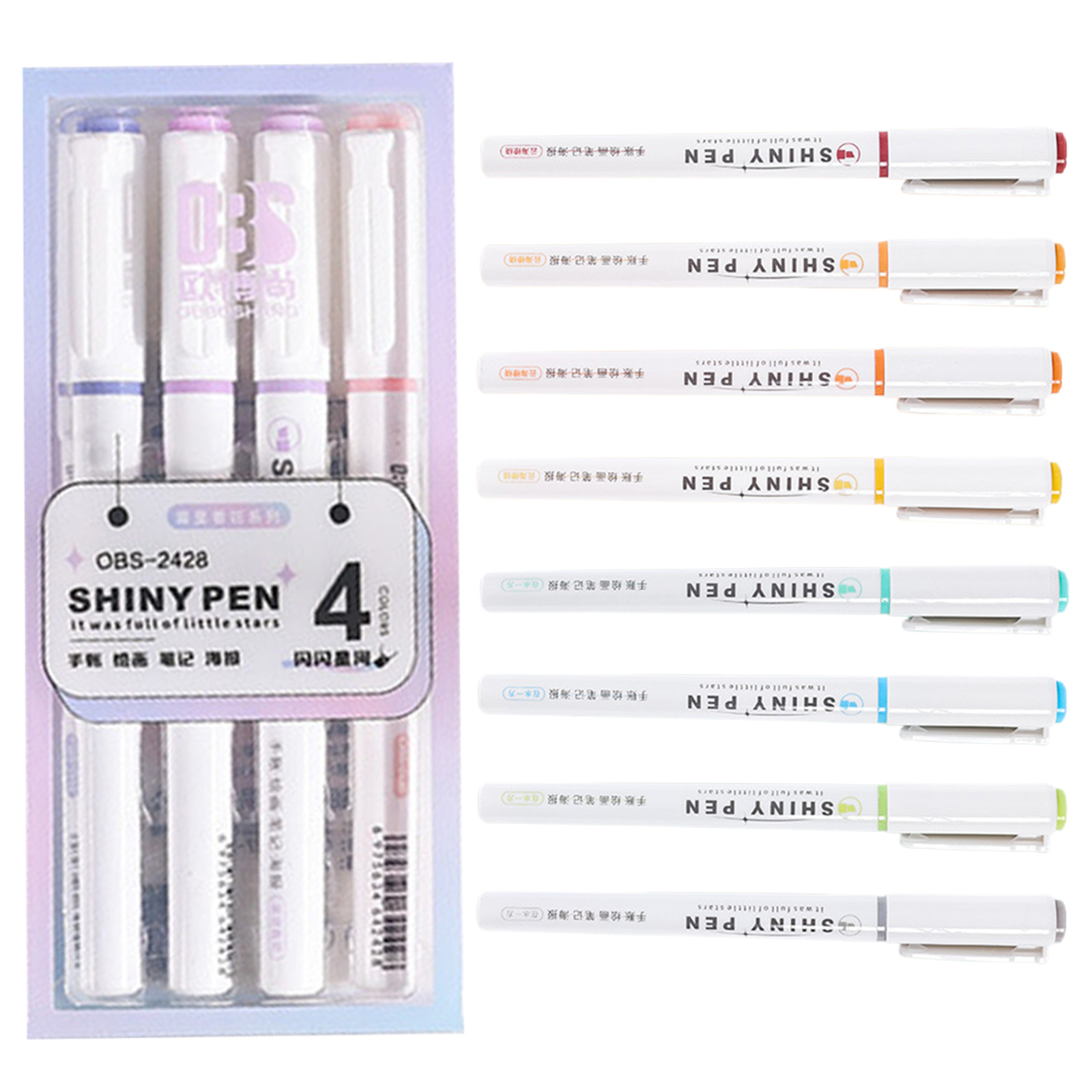 Glitter Highlighters Sparkly Versatile Markers Quick Drying Safe Odorless-image