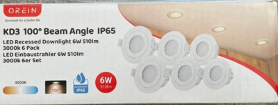 Orein Led Bad Dimmbar Warm weiß Einbaustrahler KD3 100 Beam angle IP65