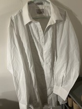 Men's Neil Allyn Sz 2XL 34/35 White Long Sleeved Button Tuxedo Dress Shirt NWOT