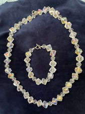 Glass Beaded Necklace Bracelet Set