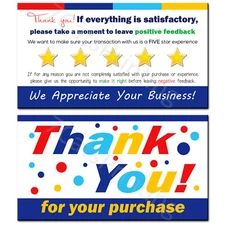 for eBay Seller Thank You Cards Your Purchase Order Notes Sets 50 250 500 1000