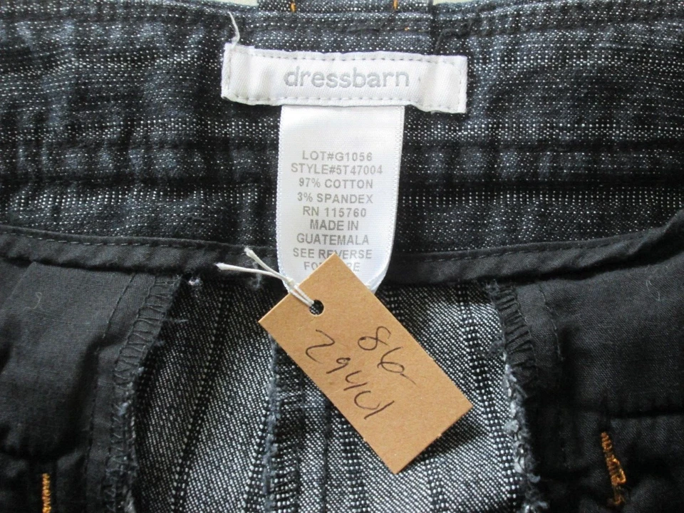 Dressbarn Бермуды Jean шорты женщин размер 8 талии 31 в полоску эластичной 86-29401 - Изображение 3 из 4