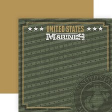 Marines Emblem, military scrapbook paper, DS, Paper House P2206