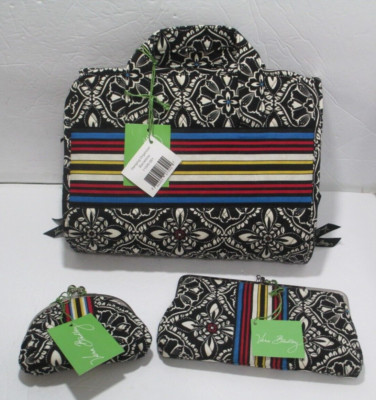 Vera Bradley Barcelona 3 Pc Set Hanging Organizer + Wallet + Coin Purse NWT