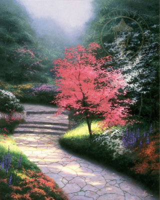 Thomas Kinkade ~ Afternoon Light Dogwood 16x20 S/N Oil on Canvas