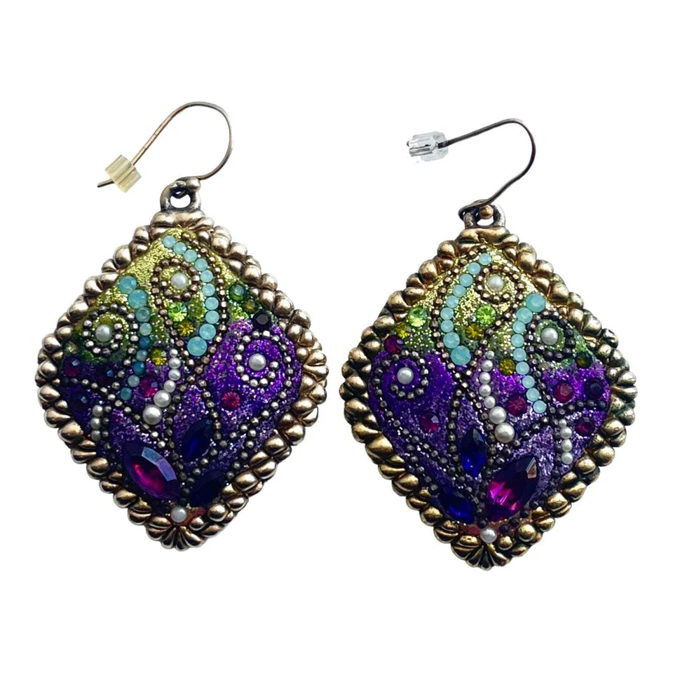 Pendientes Daniel Swarovski Paris Alta Costura Colgantes Gota Multi Cristal Perla DS 925 Foto 4 de 4