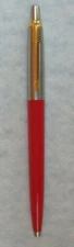 Parker Jotter  Ballpoint Pen Bright  Red & Gold Trim Made In France 