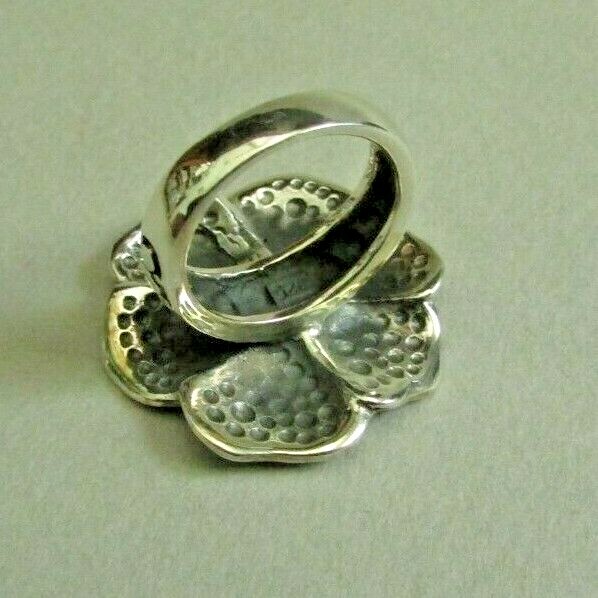 925 STERLING SILVER Flower Ring Statement Jewelry… - image 4