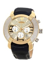Aqua Master Men's Gold-tone Bezel Black Alligator Band Leather Band Watch W 96