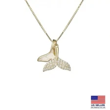 Fashion Women Necklace Crystal Mermaid Double Tail Ocean Style Pendant 1244